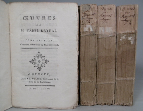 RAYNAL, Guillaume Thomas Franois. - Oeuvres de l'Abb Raynal.
