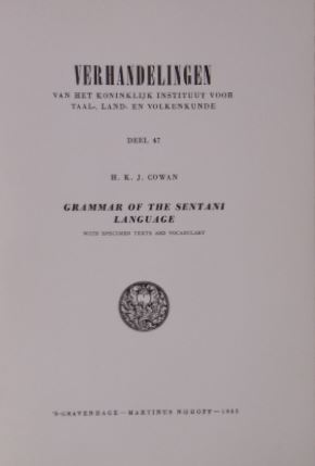 COWAN, H.K.J. - Grammar of the Sentani language. With specimen texts and vocabulary.