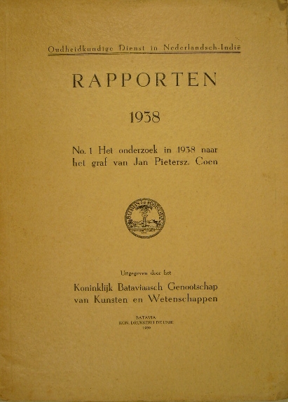 CRUCQ, K.C. - Het onderzoek in 1938 naar het graf van Jan Pietersz. Coen.